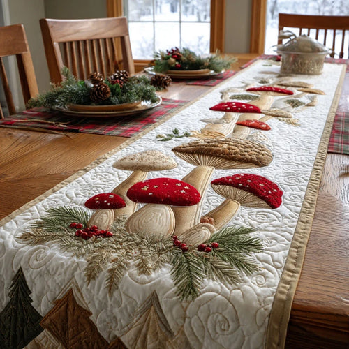 Enchanted Mushrooms Quilted Table Runner
