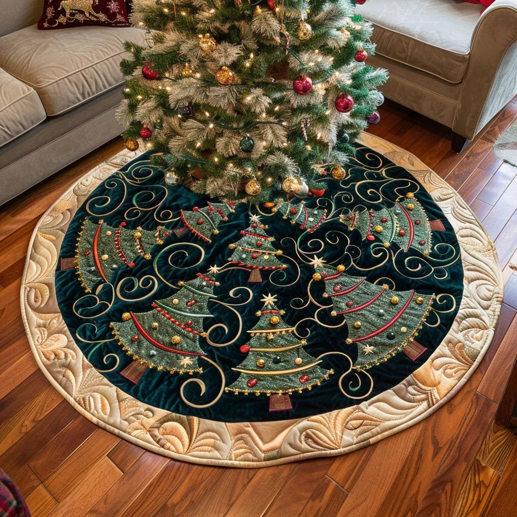 Enchanted Pines Quilted Tree Skirt