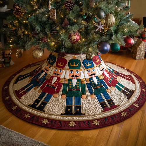 Enchanted Soldier Christmas Quilted Tree Skirt