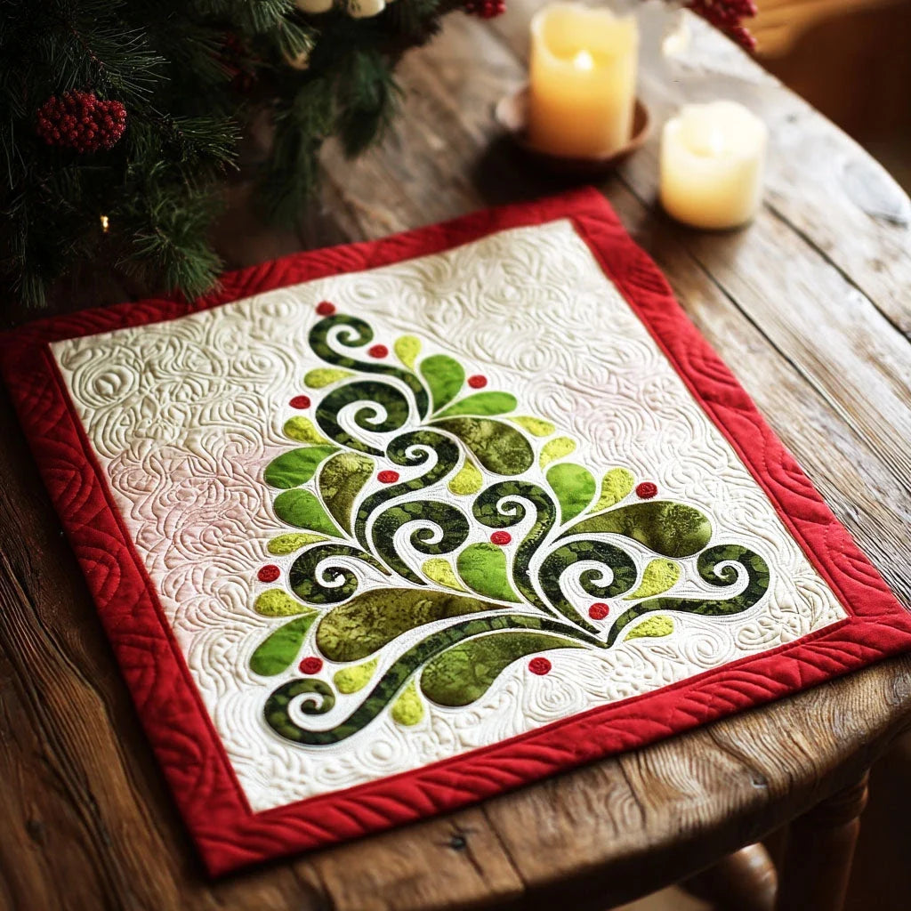 Enchanted Swirl Quilted Table Topper