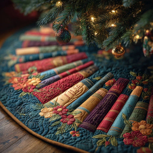 Enchanted Volumes Christmas Quilted Tree Skirt