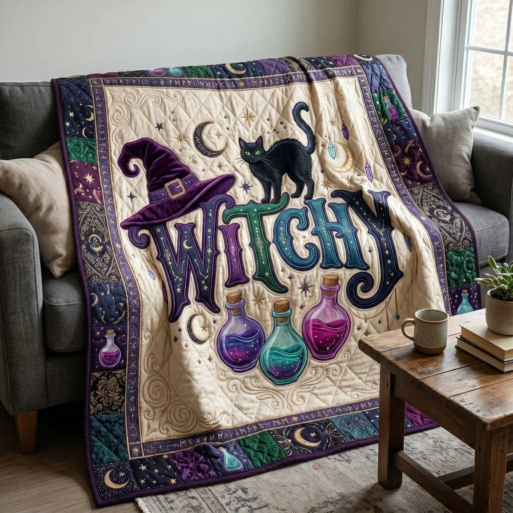 Enchanted Witchy Vibes Quilt Blanket