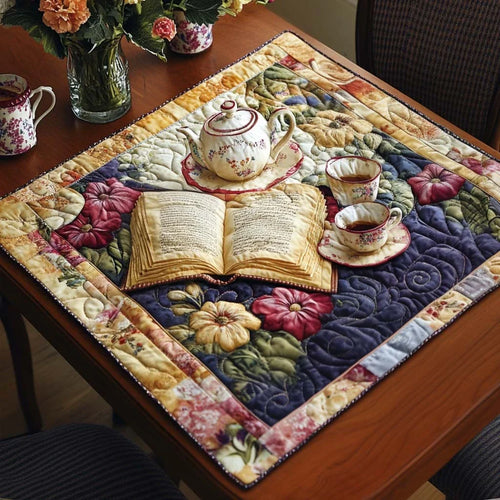 Endless Pages Quilted Table Topper