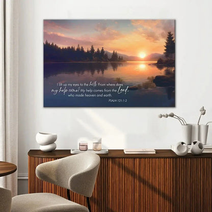 psalm 121 1 2 my help cometh from the lord wall art canvas (Landscape) (view 5)