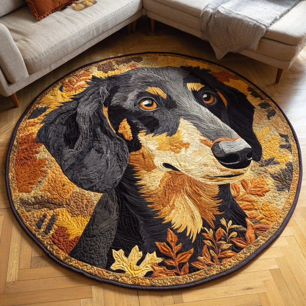 Eternal Dachshund Quilted Round Mat