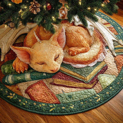 Eternal Flame Library Christmas Quilted Tree Skirt