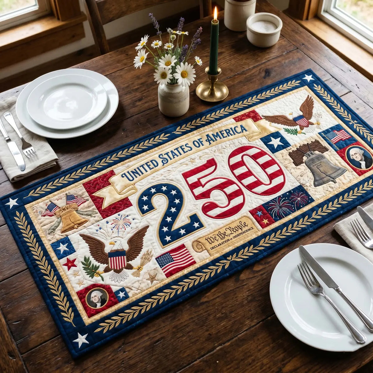 Eternal Freedom Quilted Table Runner