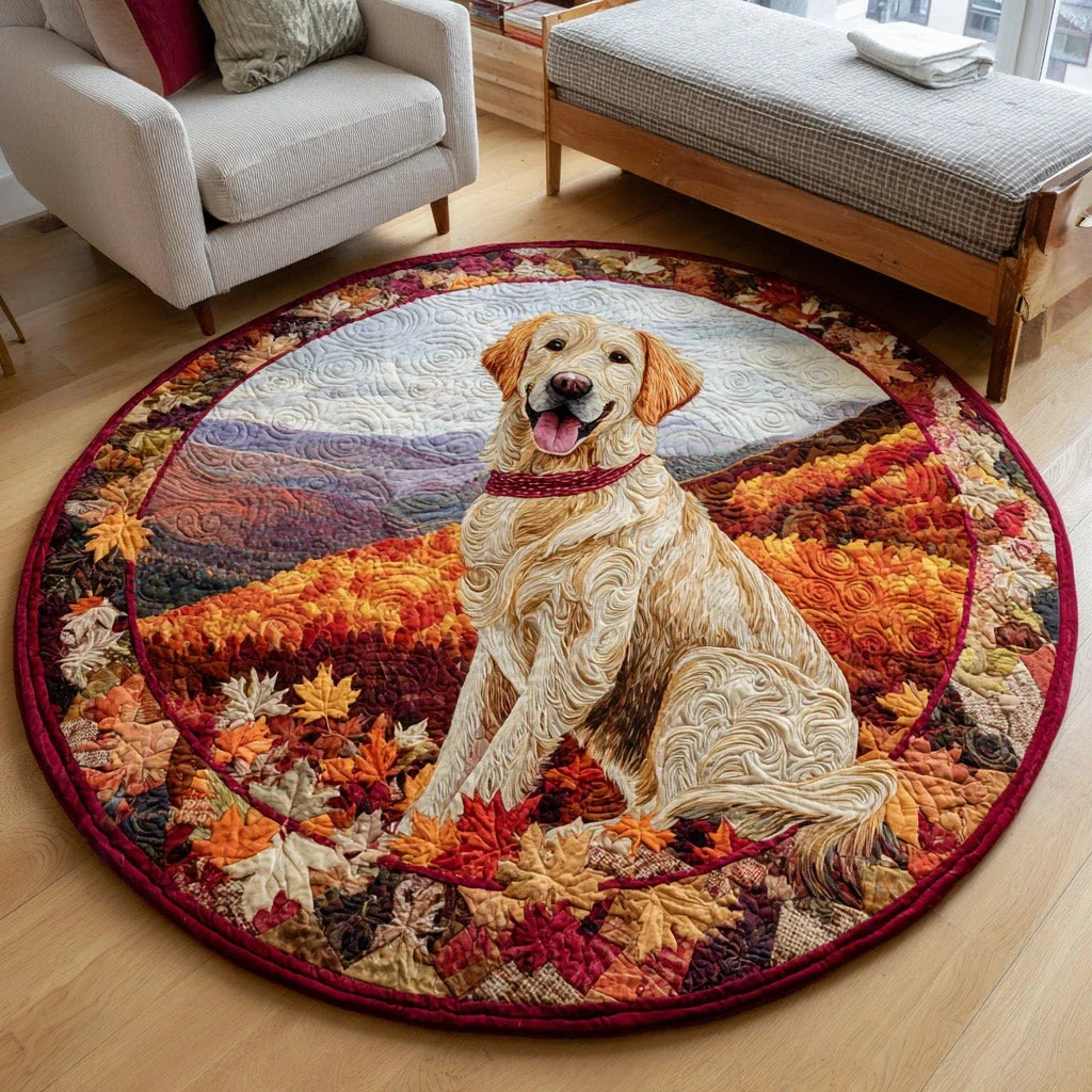 Eternal Golden Retriever Quilted Round Mat