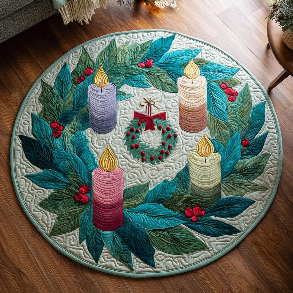 Evergreen Advent Ring Quilted Round Mat