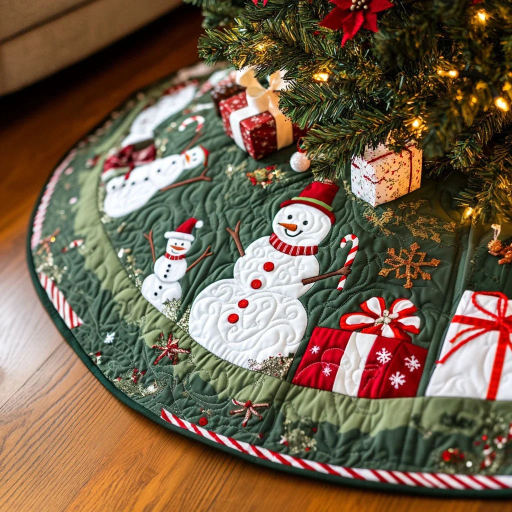Evergreen Elegance Quilted Christmas Tree Skirt