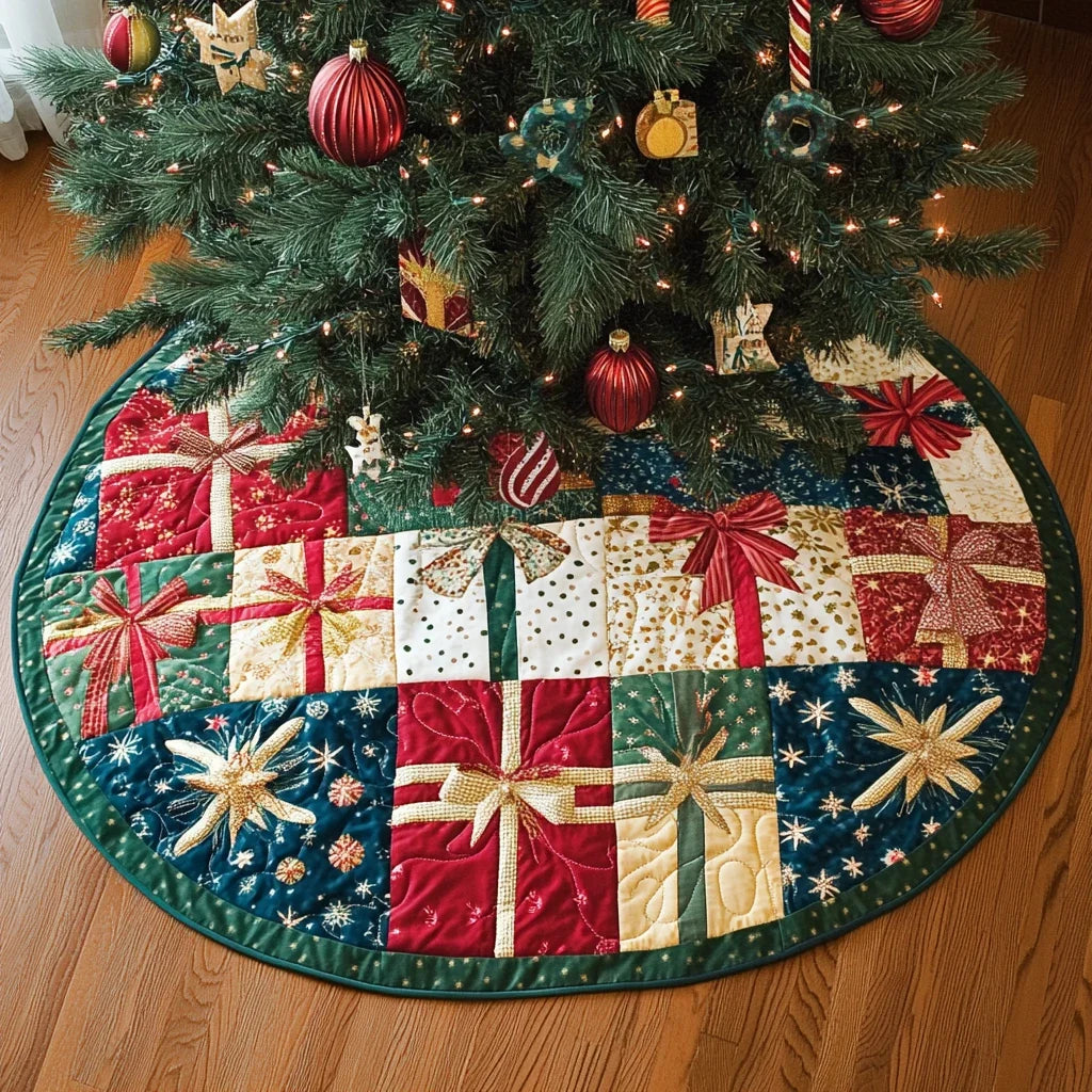 Evergreen Elegance Quilted Christmas Tree Skirt