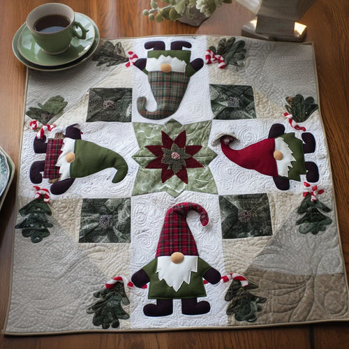 Evergreen Glow Quilted Table Topper
