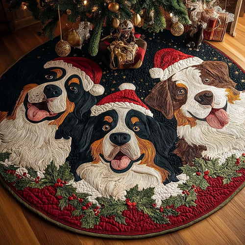 Evergreen Joy Christmas Quilted Tree Skirt