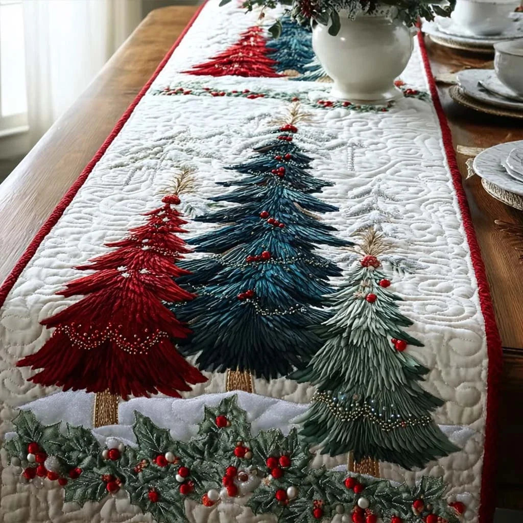 Evergreen Magic Quilted Table Runner