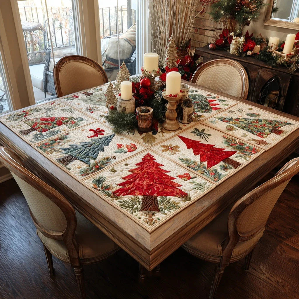 Evergreen Magic Quilted Table Topper
