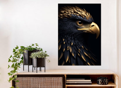 Gold Feathers Canvas Print – Abstract Eagle Art | Framed & Ready to Hang