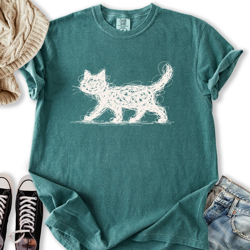Scribbled Cat Relaxed Tee