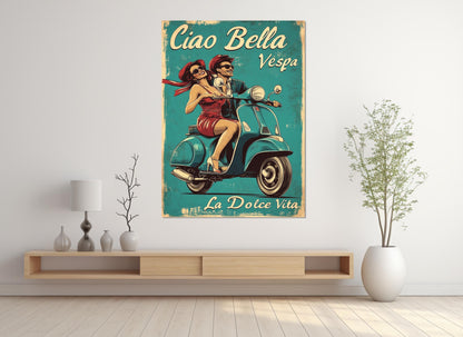 Vintage Italian Poster – Framed Canvas Print | Retro Italy Canvas Wall Art