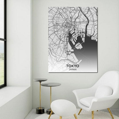 Map of Tokyo, Japan Canvas Wall Art