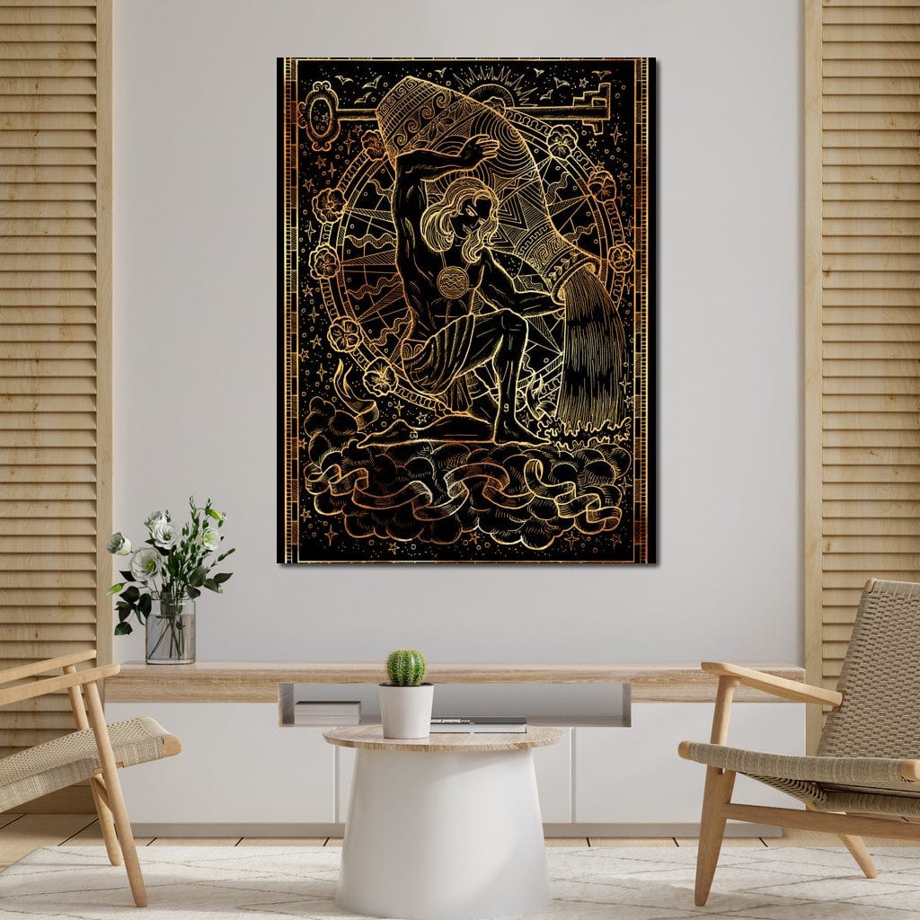Zodiac sign Aquarius Canvas Wall Art