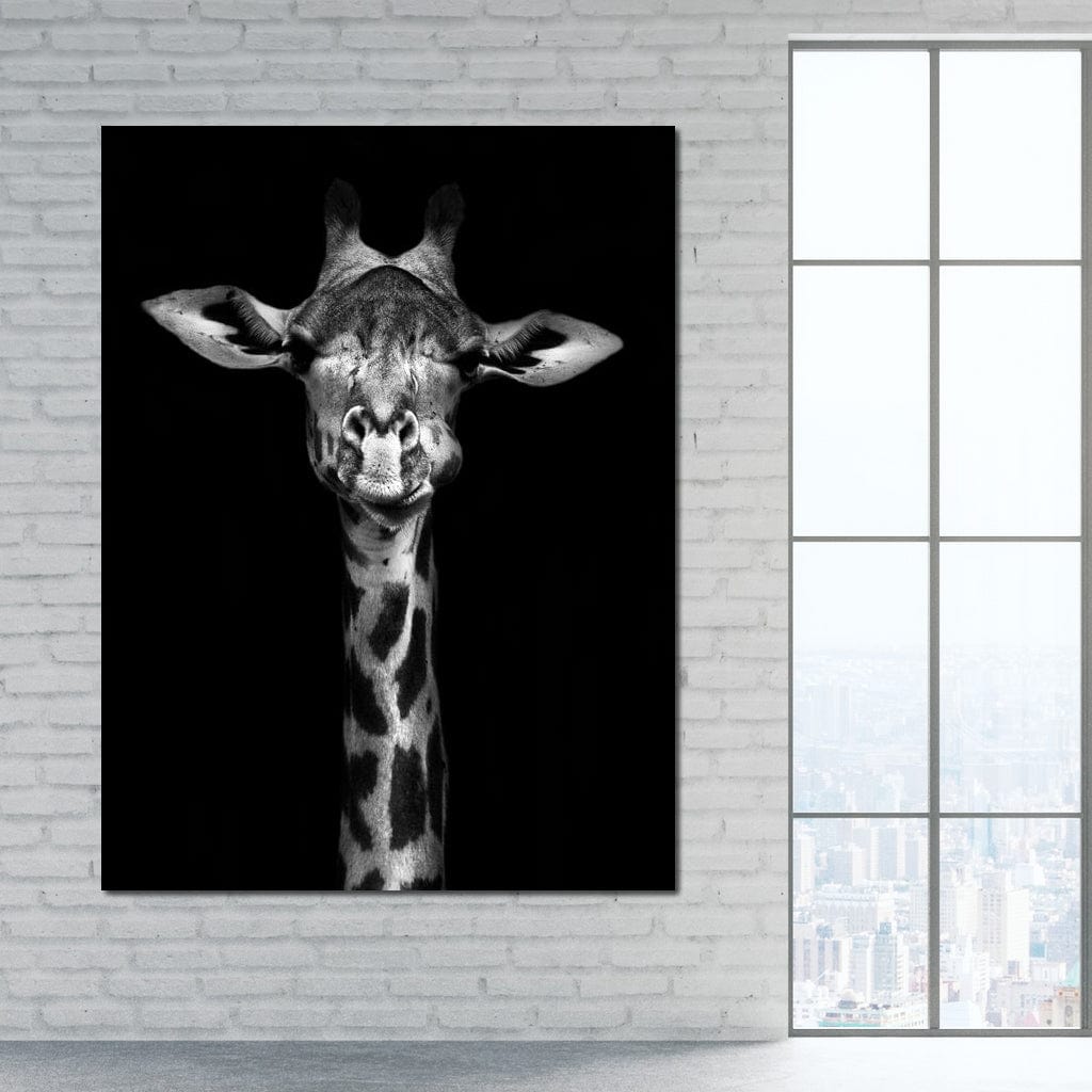 Black and White Giraffe Canvas Wall Art