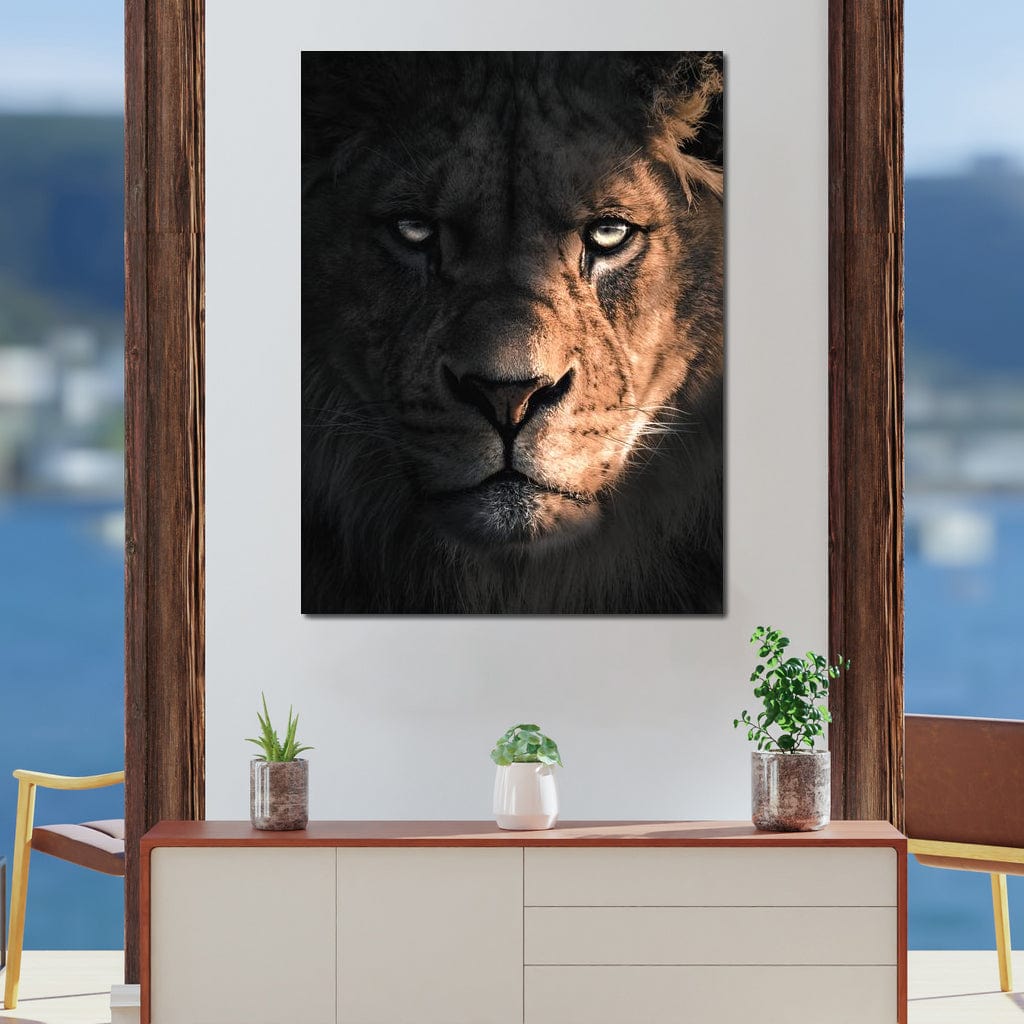Lion Dark Canvas Wall Art