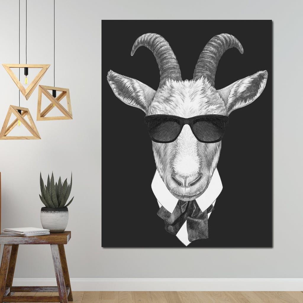Dressed Up Goat Canvas Wall Art