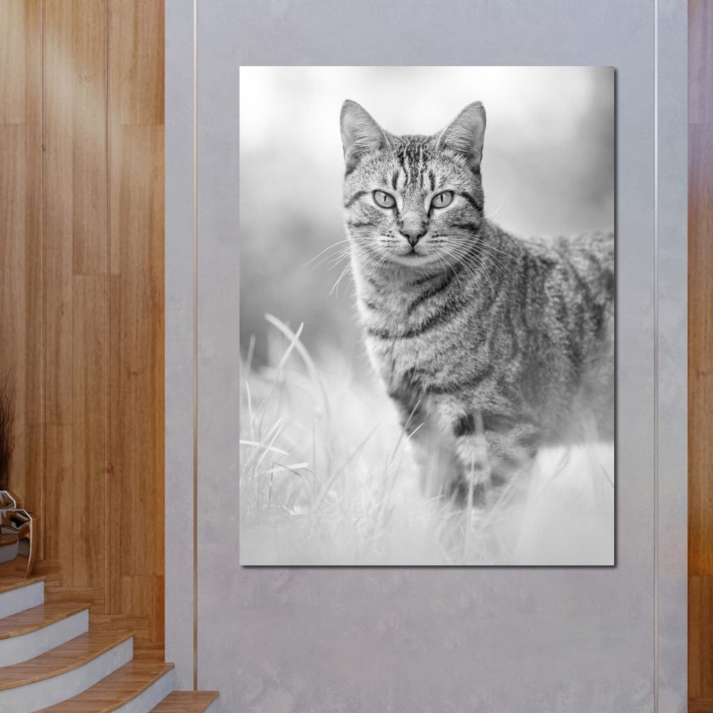 Black & White Kitty Cat Canvas Wall Art