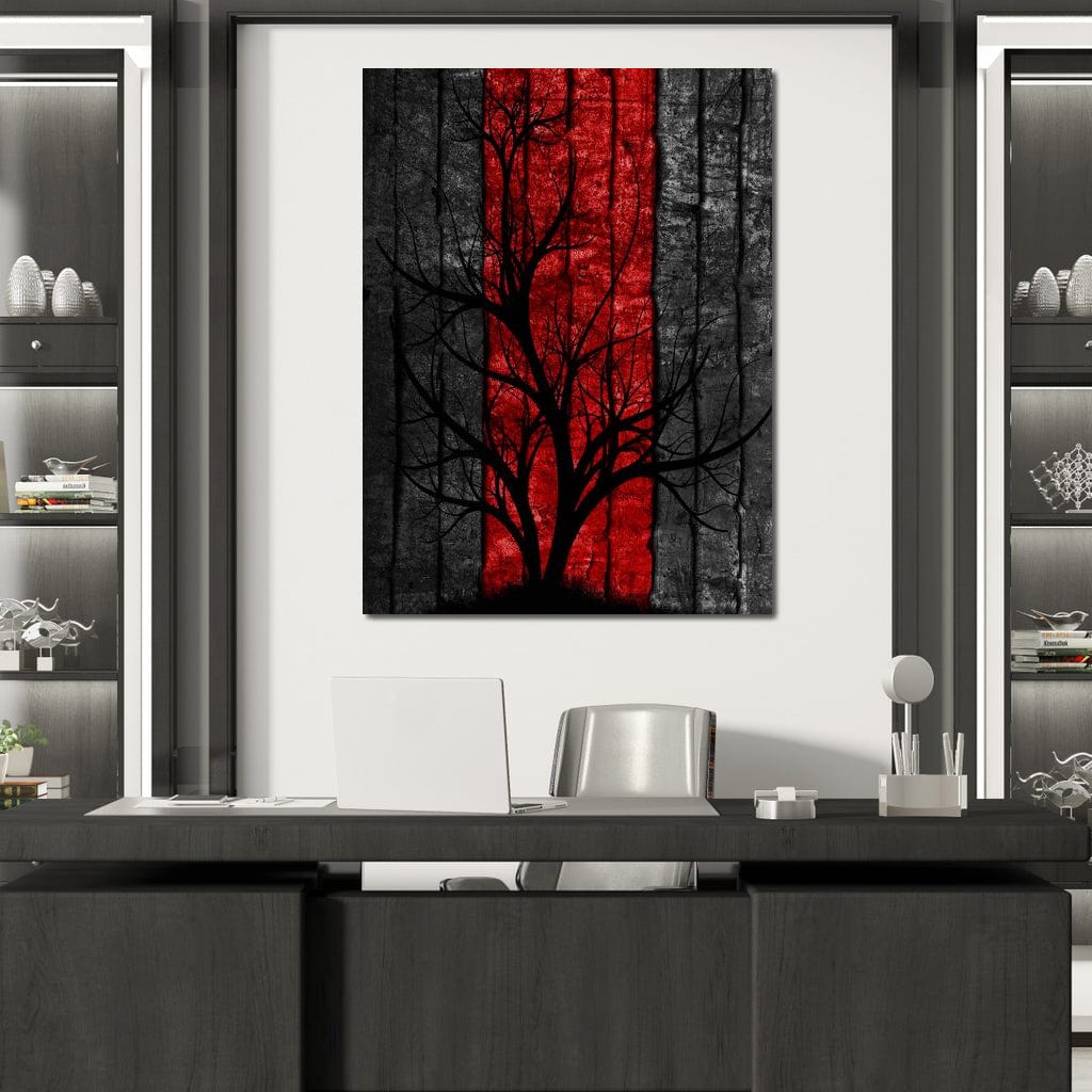 Silhouette Tree Canvas Wall Art