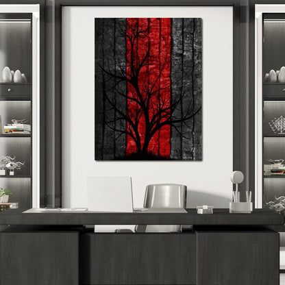 Silhouette Tree Canvas Wall Art