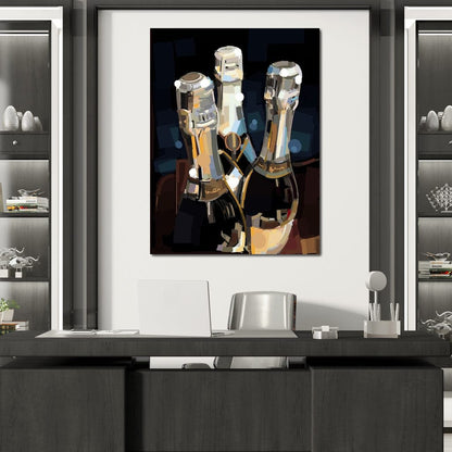 Champagne Bottles Canvas Wall Art