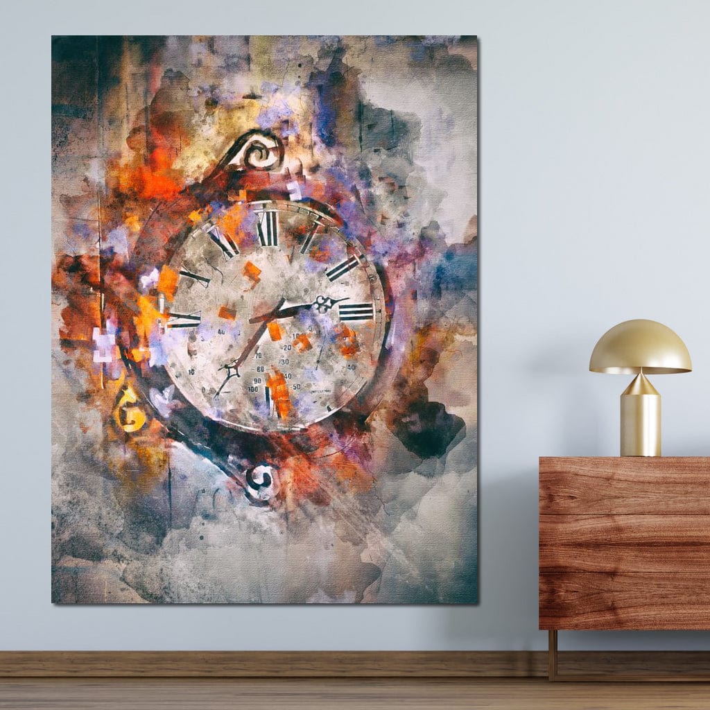 Time Clock Canvas Wall Art