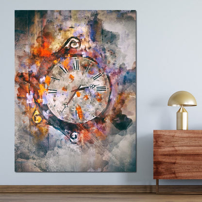Time Clock Canvas Wall Art