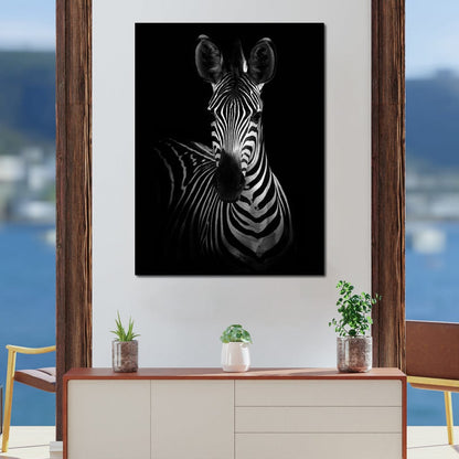 Black and White Zebra Canvas Wall Art