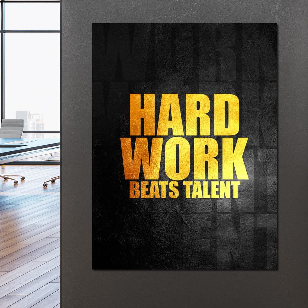 Hard Work Beats Talent Canvas Wall Art