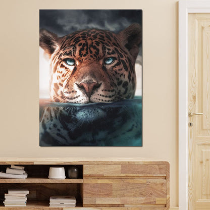 Leopard Underwater Canvas Wall Art