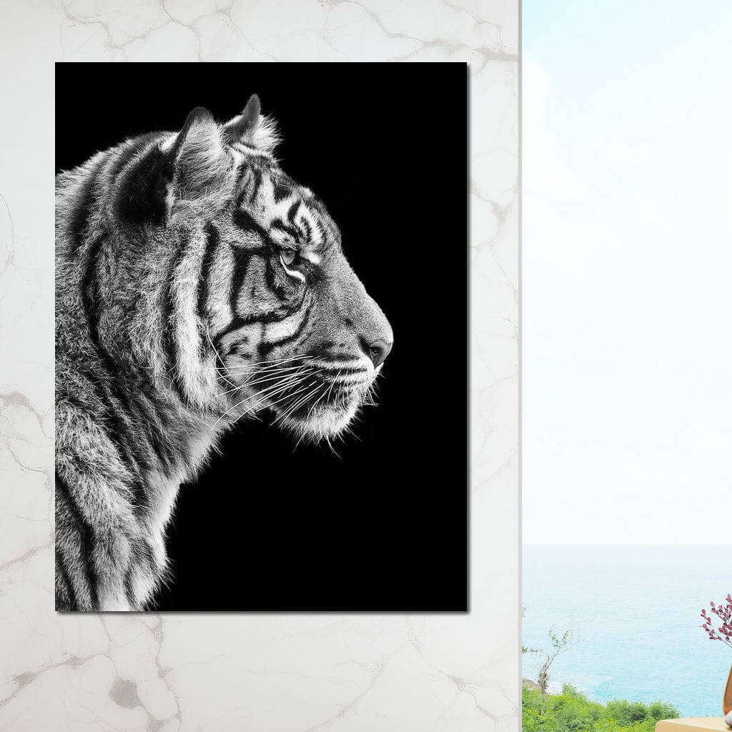 Black and White Sumatran Tiger Canvas Wall Art