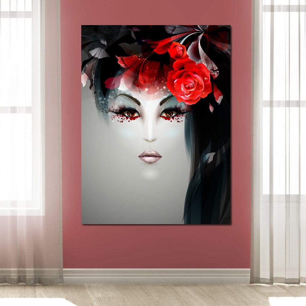 Geisha Portrait Canvas Wall Art