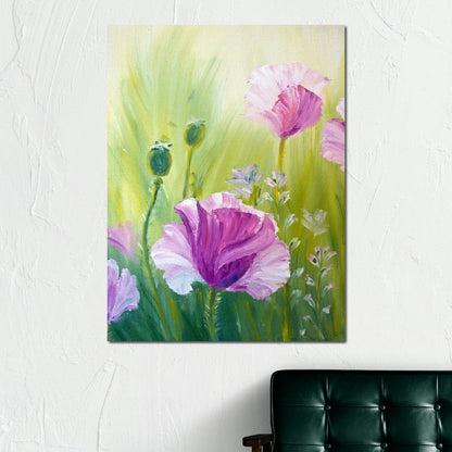 Purple Poppies Canvas Wall Art