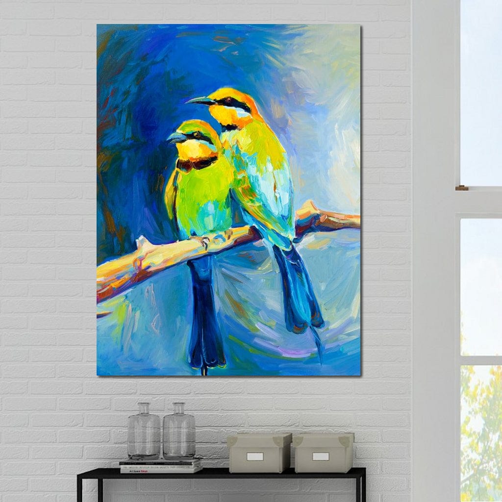 Blue Tailed Bee Eaters Canvas Wall Art