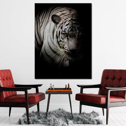Black and White Tiger Canvas Wall Art