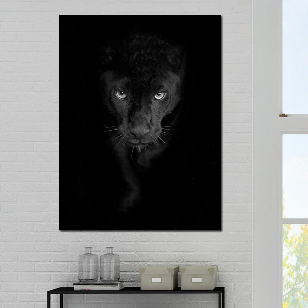 Black and White Panther Canvas Wall Art