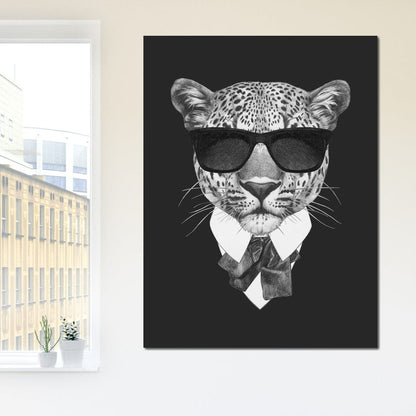 Dressed Up Leopard Canvas Wall Art
