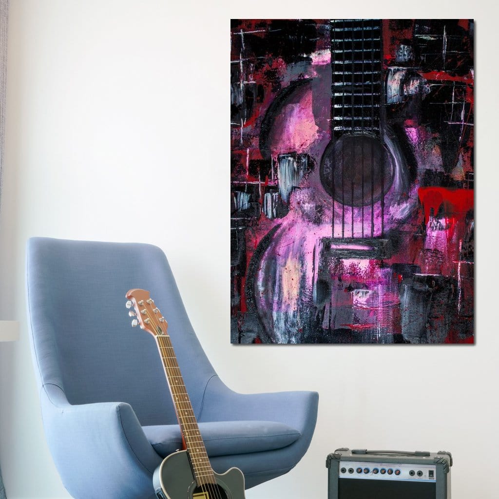 Abstract Guitar Canvas Wall Art