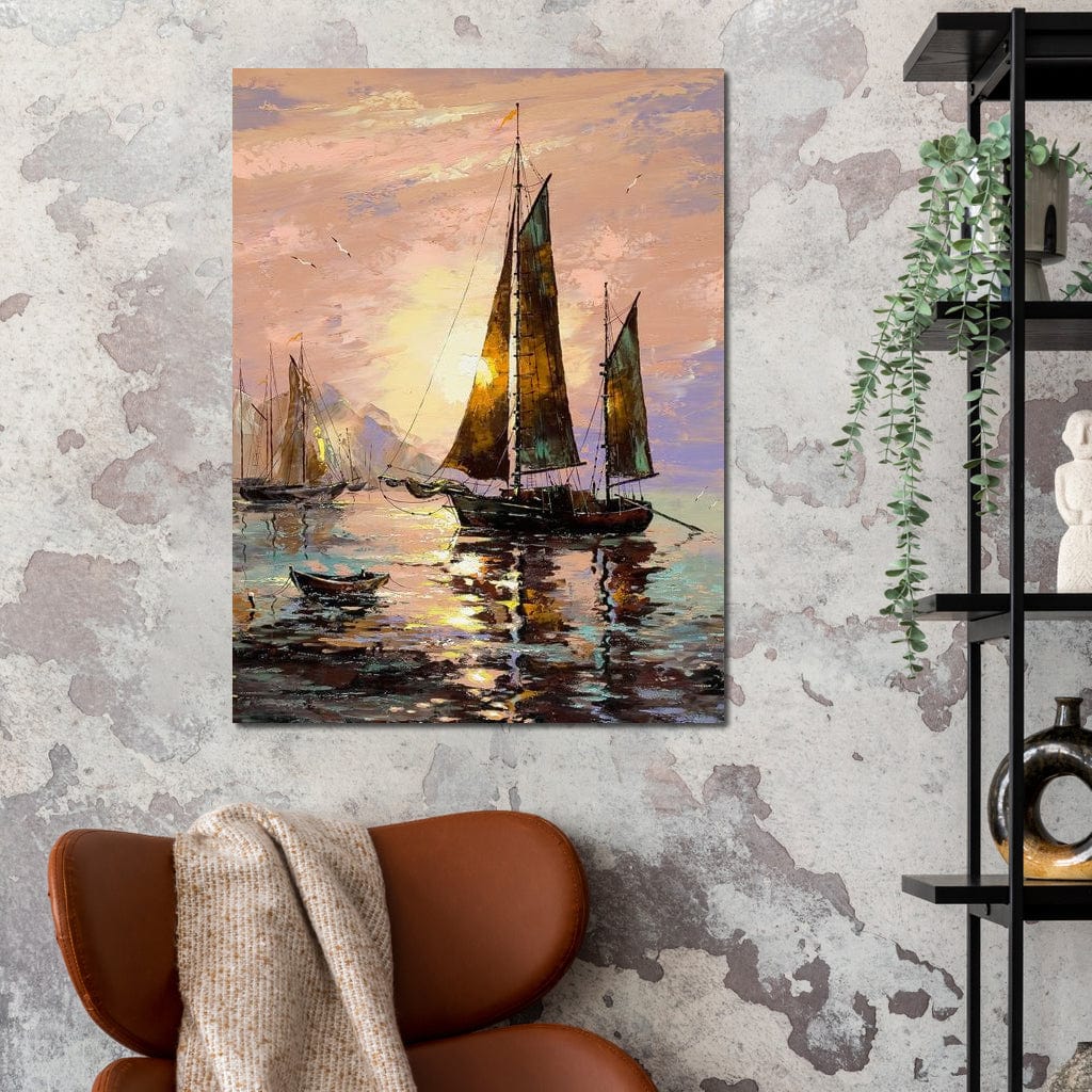 Spanish Sailing Boats Canvas Wall Art