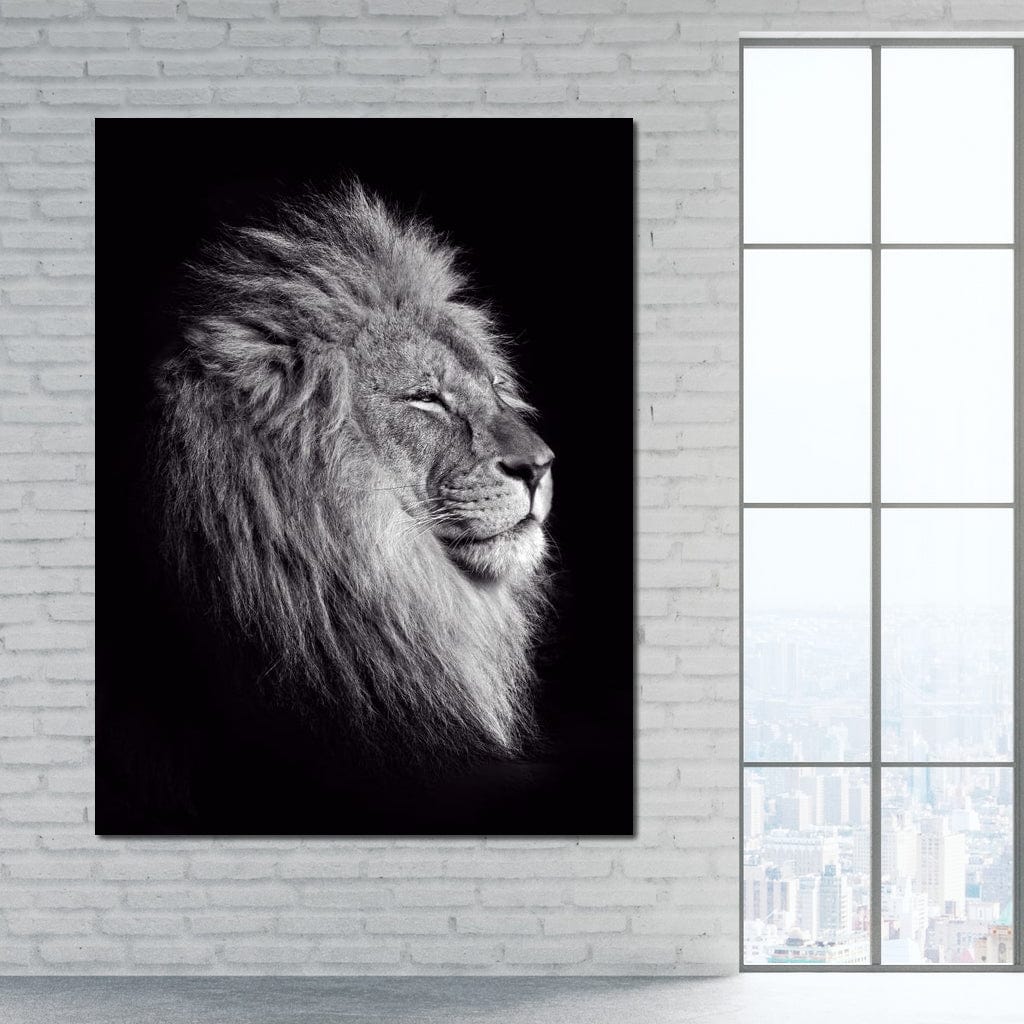 Black and White Lion King Canvas Wall Art
