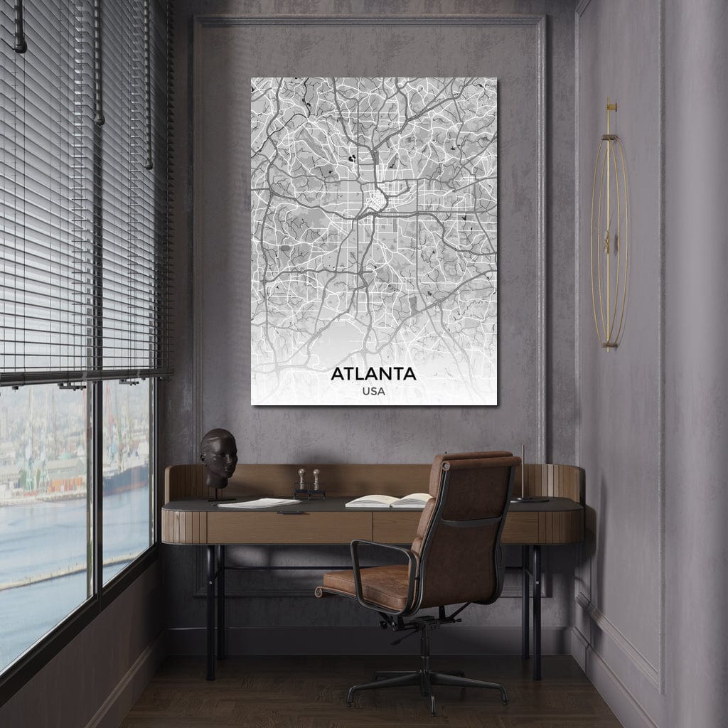 Map of Atlanta, USA Canvas Wall Art