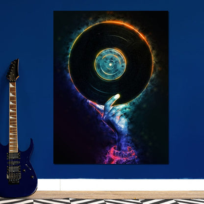 Neon Vinyl Canvas Wall Art