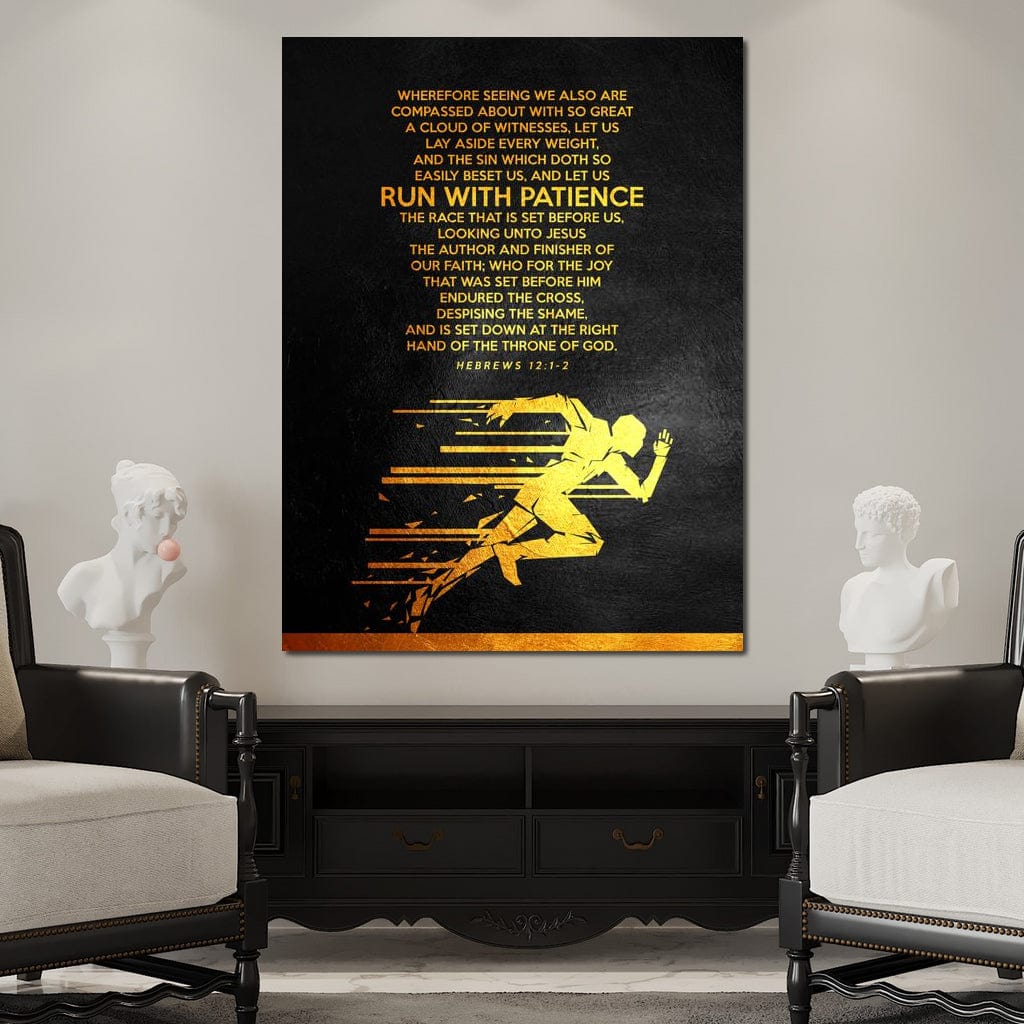 Hebrews 12:1-2 Canvas Wall Art