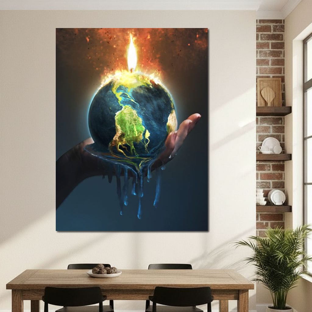 Holding the Earth Canvas Wall Art
